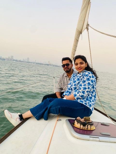 Birthday cake celebration onboard